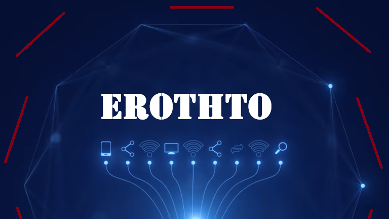 erothto digital growth strategy workspace with laptop and analytics dashboard