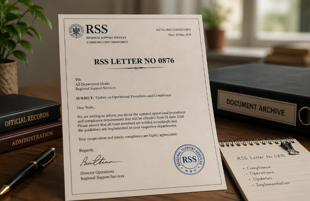 RSS Letter No 0876 Document Example
