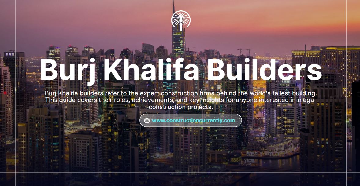 Burj Khalifa builders are the joint venture of Samsung C&T (South Korea), BESIX (Belgium), and Arabtec (UAE) that constructed the 828-meter Burj Khalifa in Dubai.